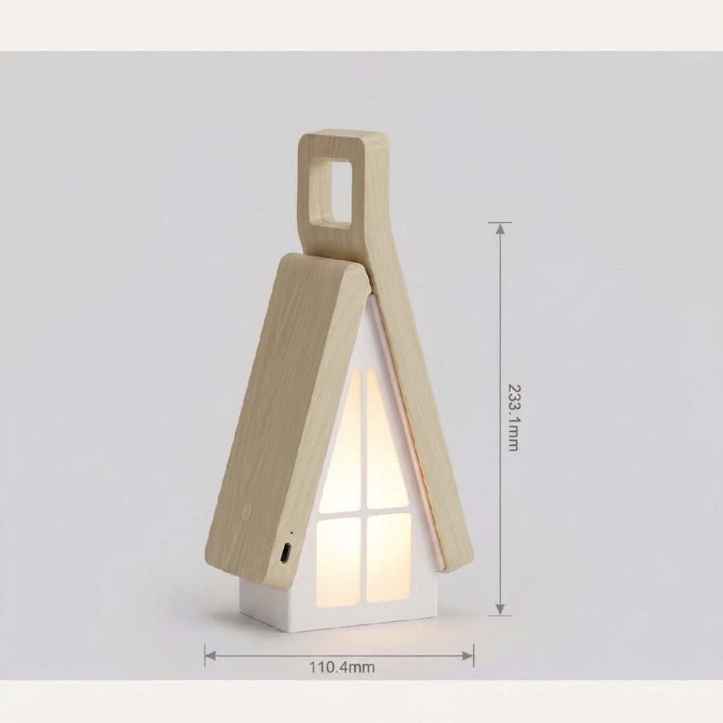 Foldable Wooden Cabin LED Night Light & Desk Lamp