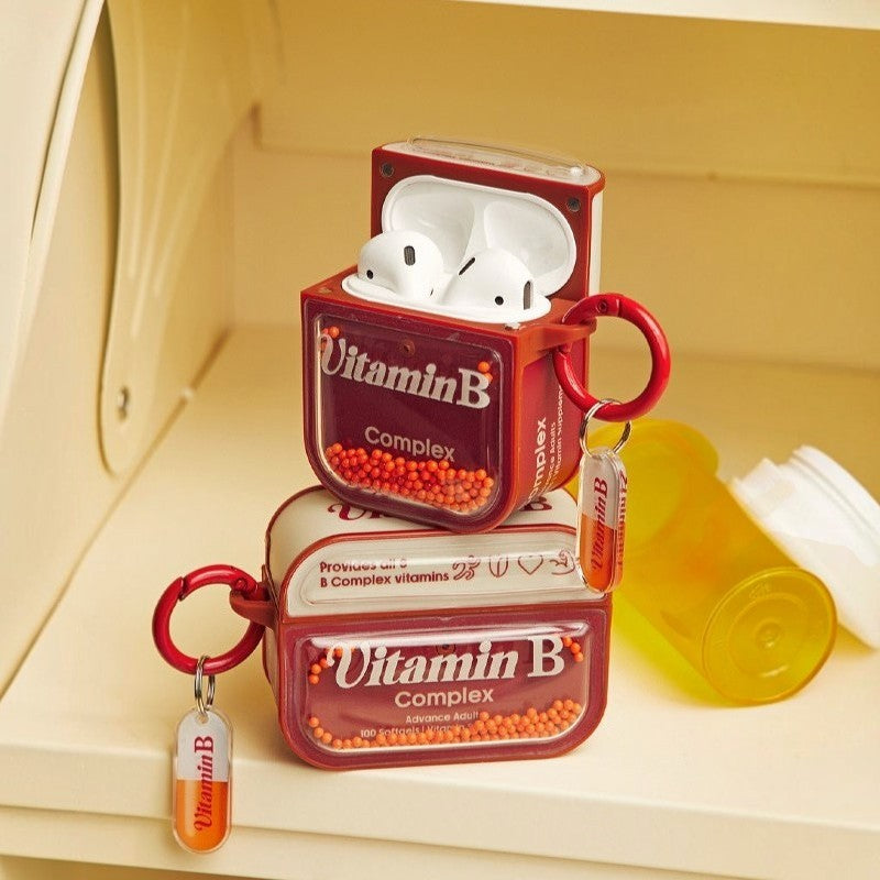 Vitamin B Supplement Red Pill Case for AirPods