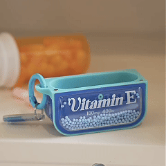Vitamin E Supplement Blue Pill Case for AirPods